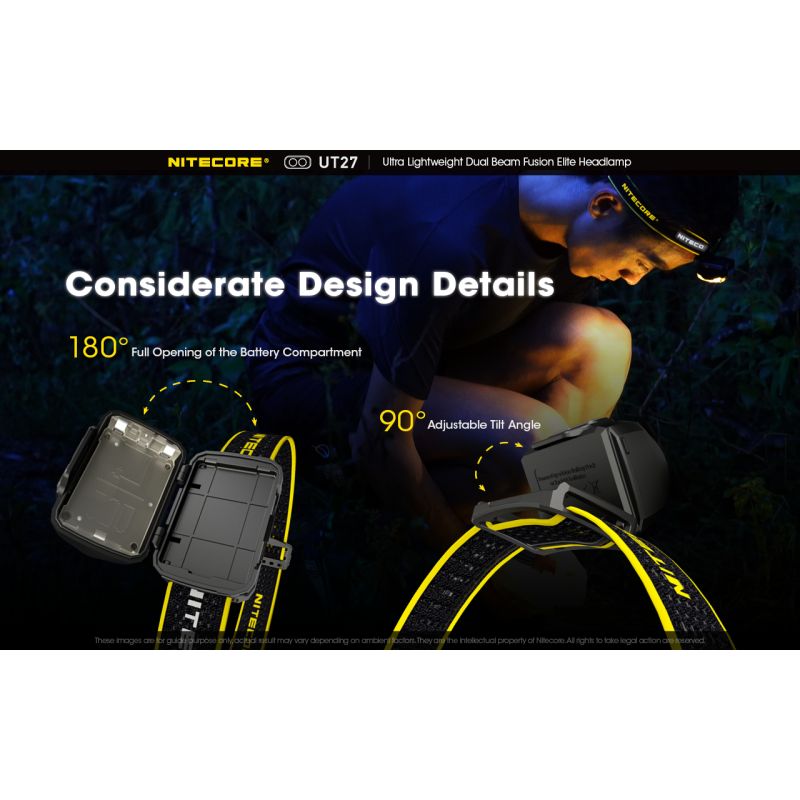 Nitecore UT27 Phare LED 520 lumens Conception robuste Haute performance Aventures nocturnes Polyvalent