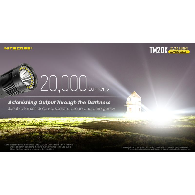Lampe de poche LED Nitecore TM20K 20000 lumens rechargeable USB-C lampe puissante et durable pour aventure