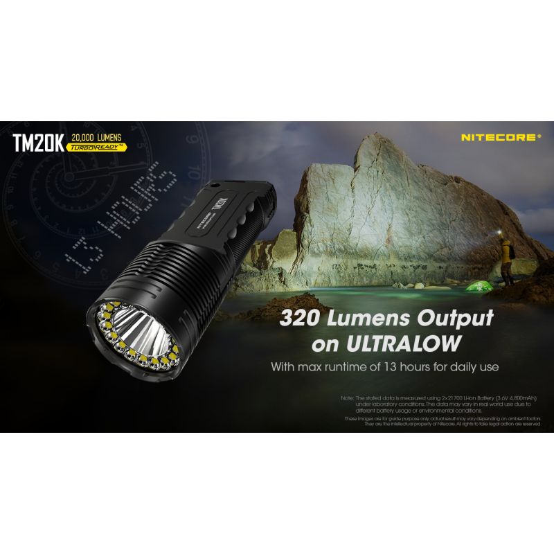 Lampe de poche LED Nitecore TM20K 20000 lumens rechargeable USB-C lampe puissante et durable pour aventure