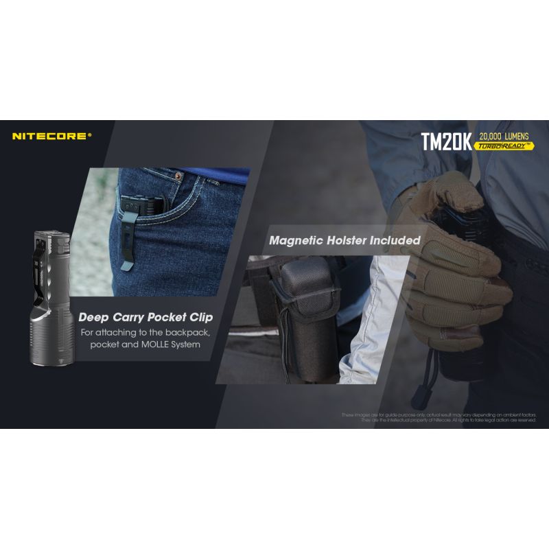 Lampe de poche LED Nitecore TM20K 20000 lumens rechargeable USB-C lampe puissante et durable pour aventure