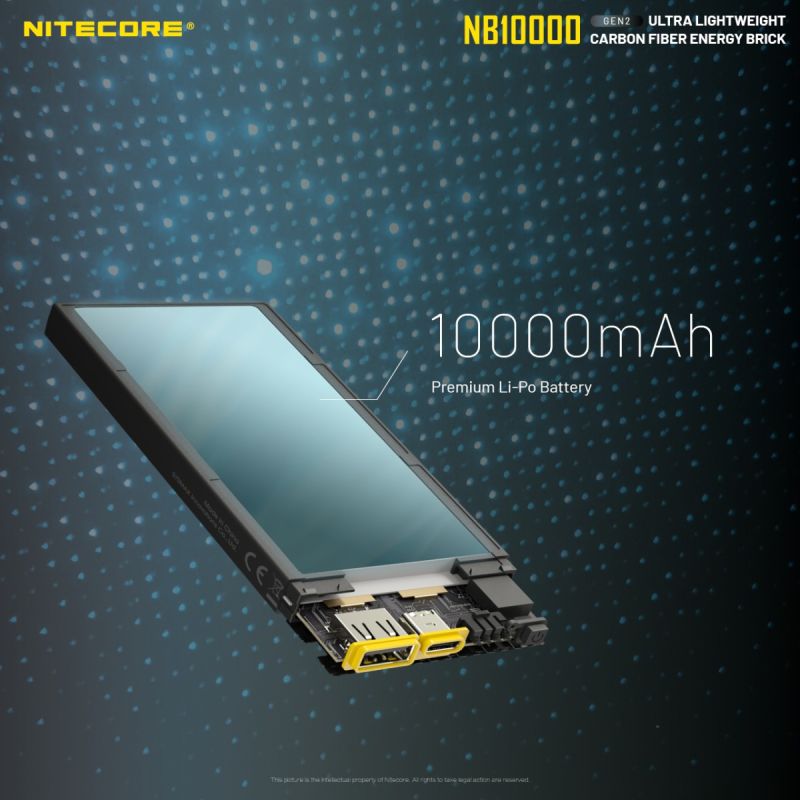 Nitecore NB10000 Gen II banque d'alimentation ultra-fine 10000mAh USB-C charge rapide QC accessoire de voyage