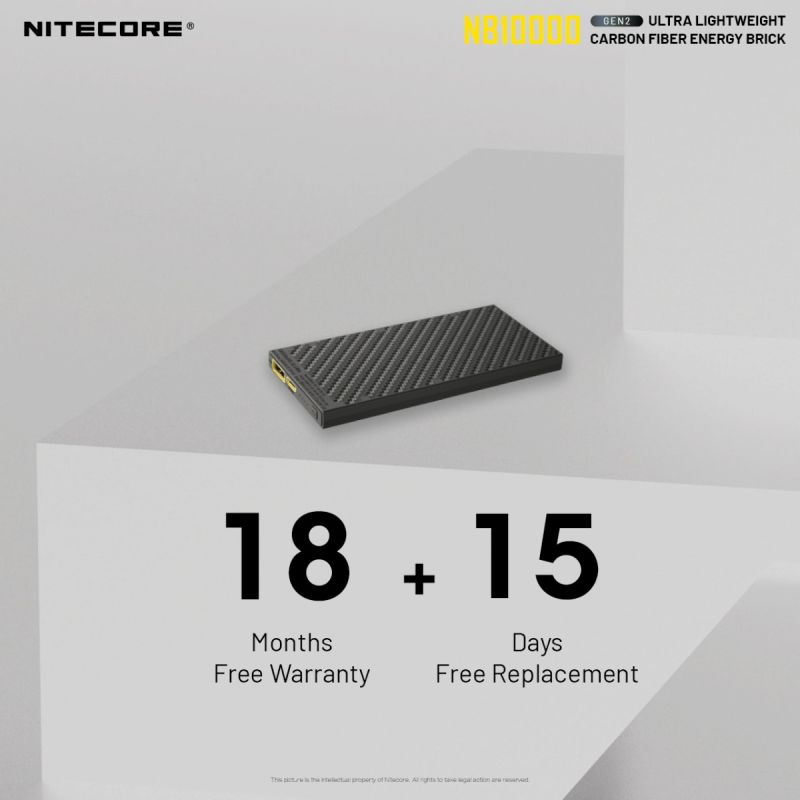 Nitecore NB10000 Gen II banque d'alimentation ultra-fine 10000mAh USB-C charge rapide QC accessoire de voyage