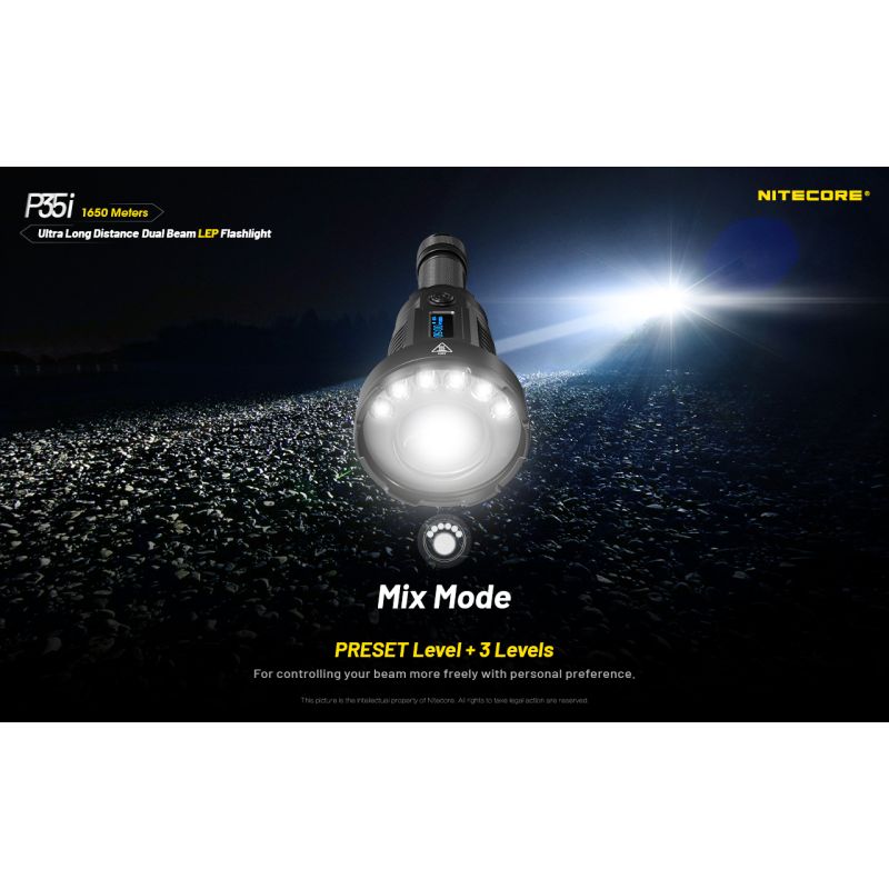 Lampe de poche rechargeable NITECORE P35i 3000 lumens ultra longue portée éclairage extérieur randonnée robuste