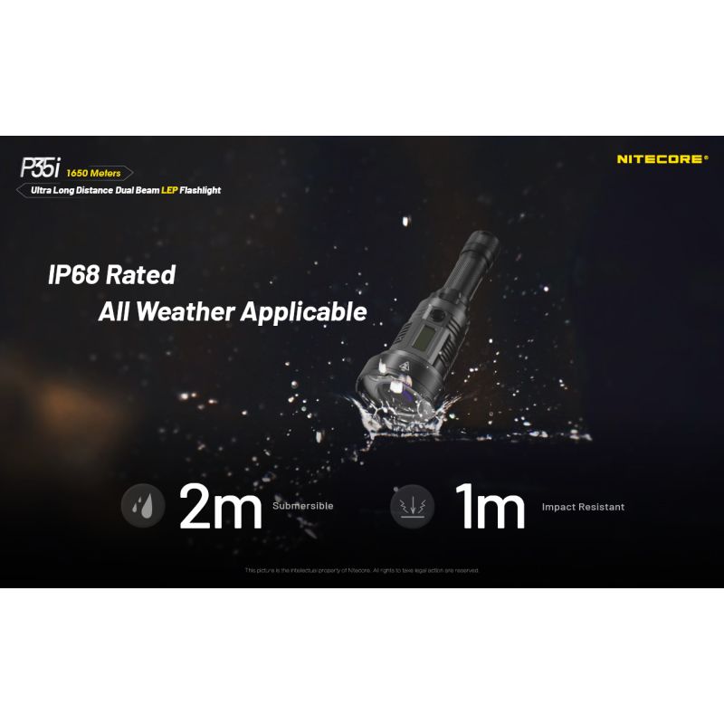 Lampe de poche rechargeable NITECORE P35i 3000 lumens ultra longue portée éclairage extérieur randonnée robuste