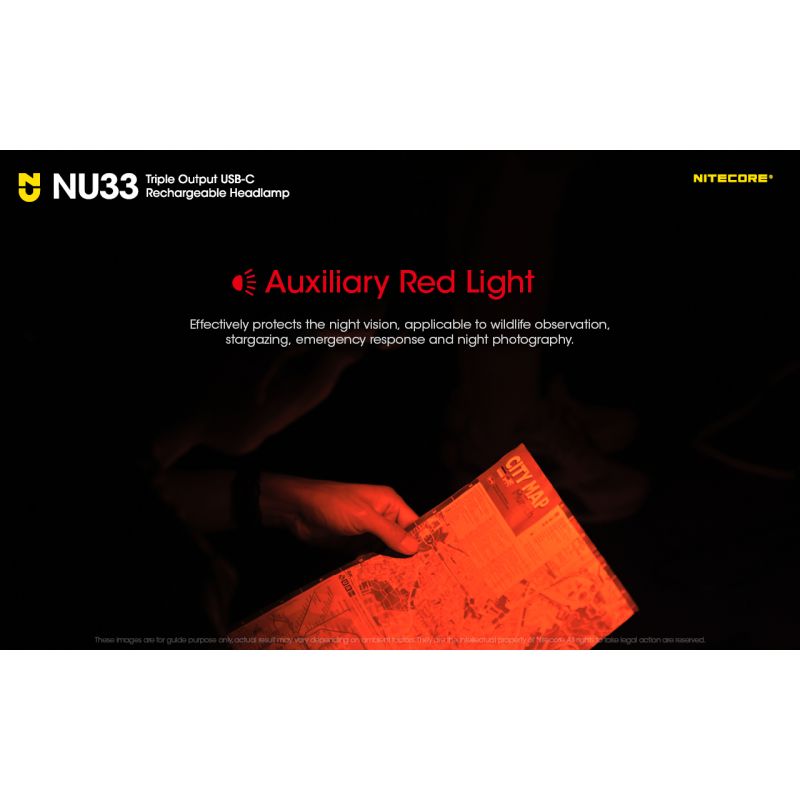Nitecore NU33 Lampe Frontale Rechargeable USB-C 700LM Haute CRI Équipement de Camping Batterie 2000mAh Aventure