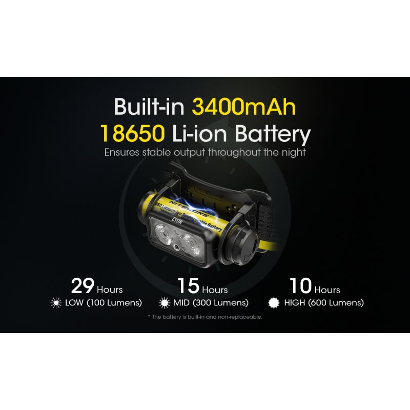 Lampe frontale rechargeable NITECORE NU43 1400 lumens lumière blanche et rouge pour camping en plein air