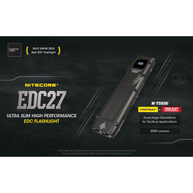 Lampe de poche compacte NITECORE EDC27 3000 lumens rechargeable aventure plein air éclairage portable