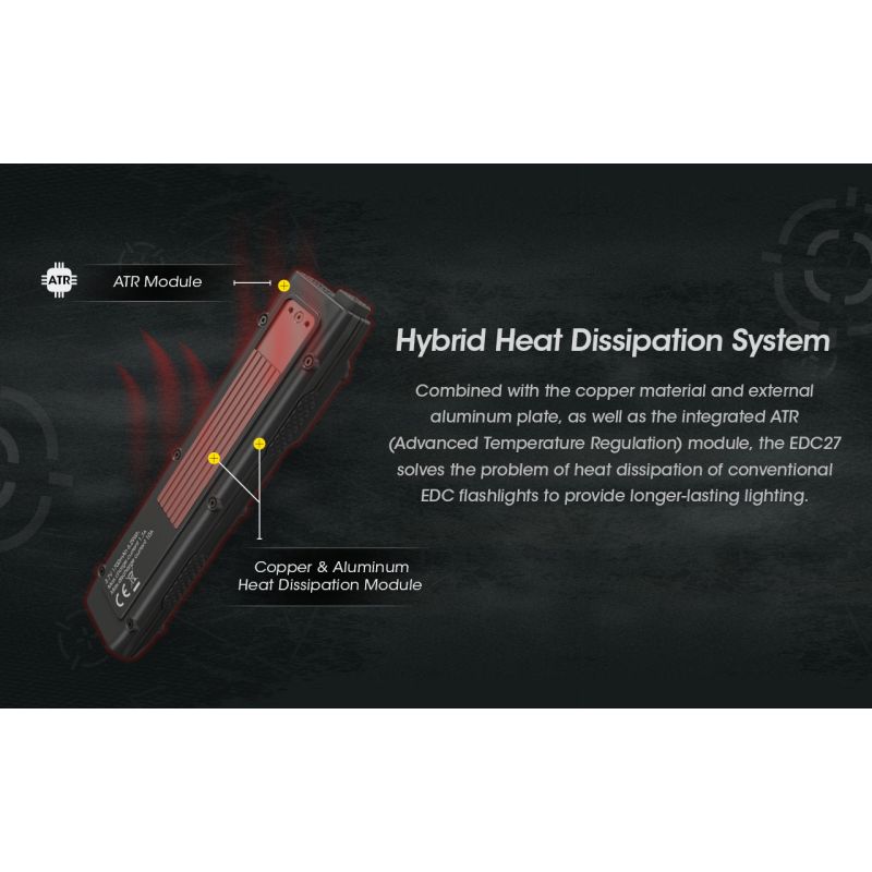 Lampe de poche compacte NITECORE EDC27 3000 lumens rechargeable aventure plein air éclairage portable