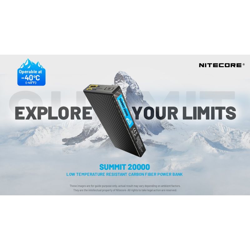 Nitecore Summit 20000mAh | Chargeur Portable Chauffant -40°C USB-C PD | Batterie Externe Extrême Froid