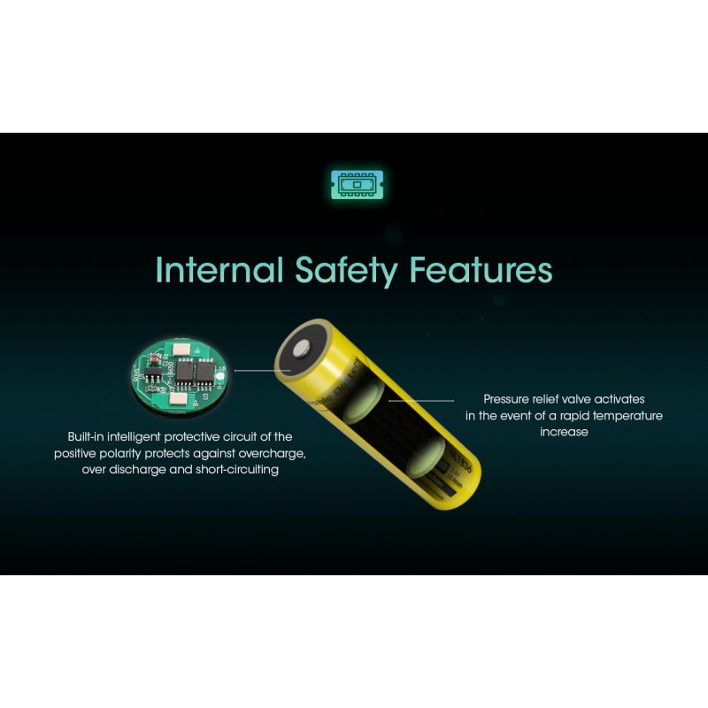 Pile Nitecore 18650 NL1836 rechargeable Li-ion 3600mAh, haute capacité, protection intelligente