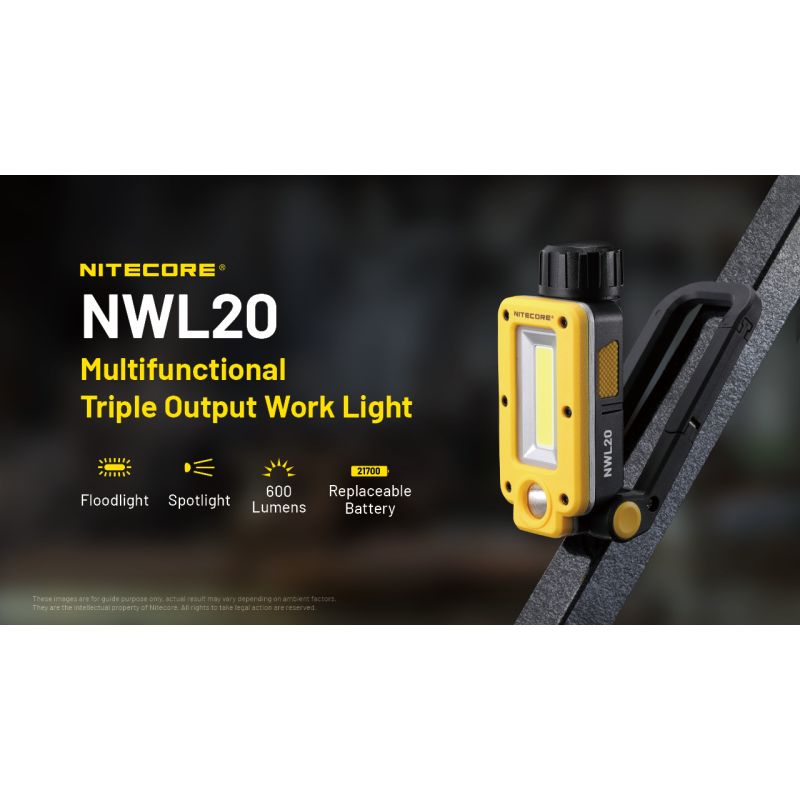 NITECORE NWL20 Lampe Portative 600 lumens Multifuntionnel Éclairage Extérieur Haute Luminosité Aventure Camping