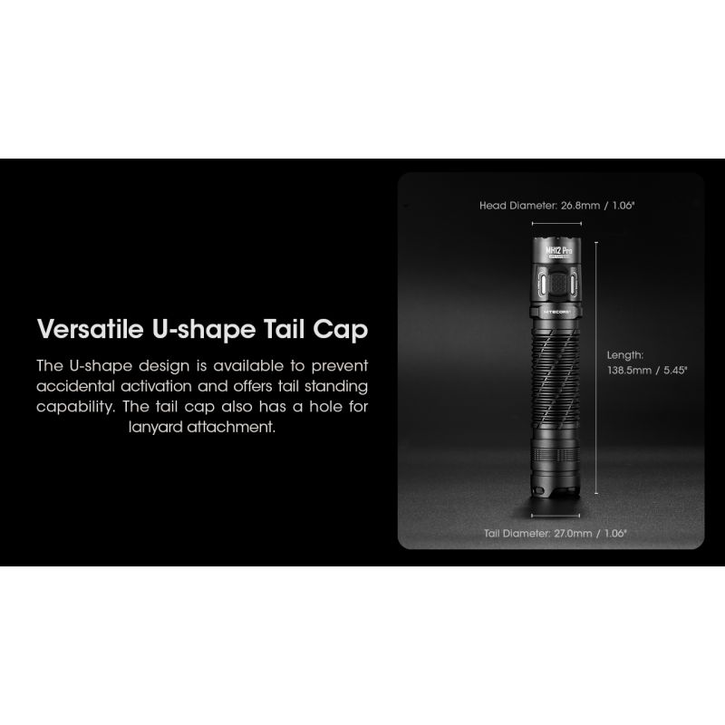 Nitecore MH12 Pro Lampe de poche 3300 lumens rechargeable USB-C idéale pour aventures en plein air et urgences