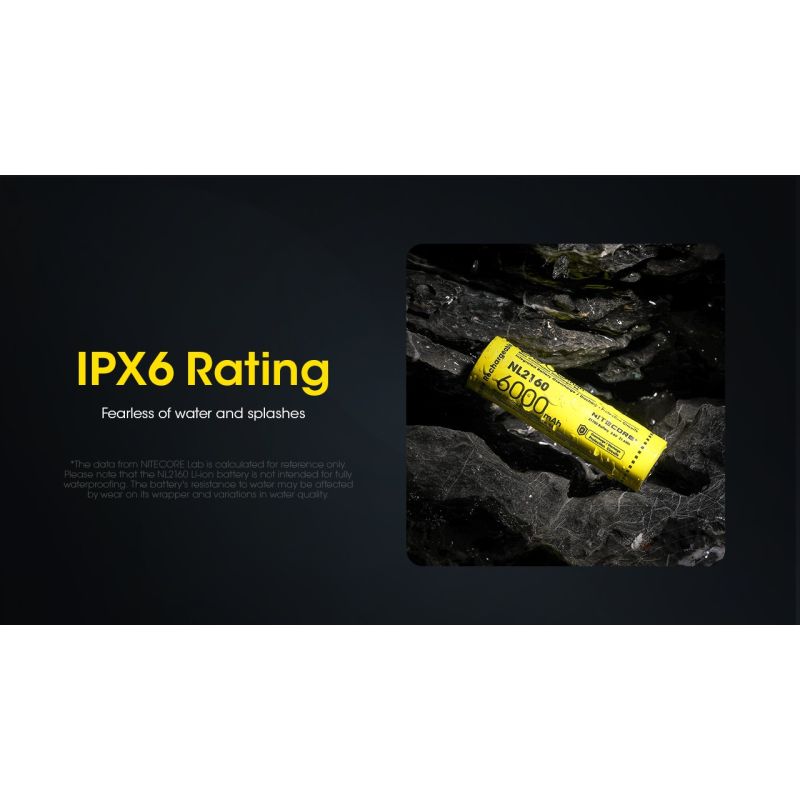 NITECORE NL2160 Batterie Rechargeable 6000mAh 3.6V 21700 Haute Performance pour Appareils Électroniques