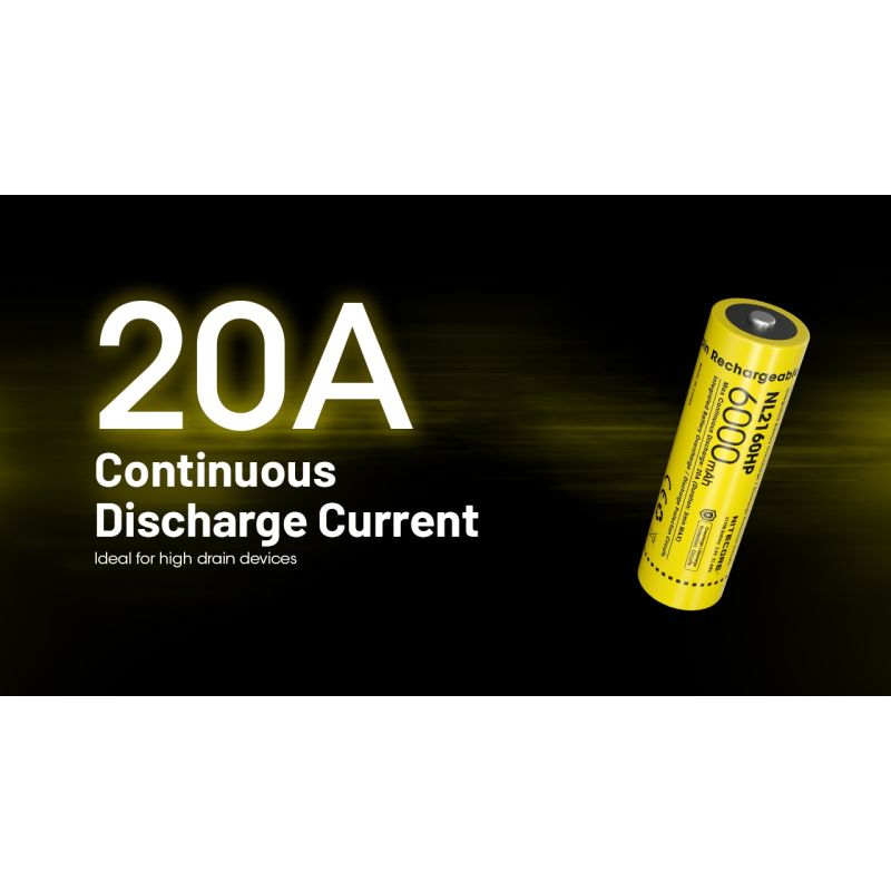 Batterie Rechargeable NITECORE NL2160HP 6000mAh USB-C Compacte et Légère pour Photographie et Camping