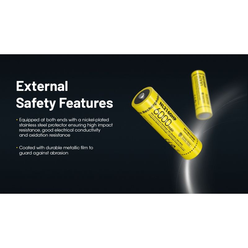 Batterie Rechargeable NITECORE NL2160HP 6000mAh USB-C Compacte et Légère pour Photographie et Camping