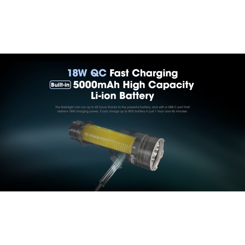 Lampe de poche Nitecore TM9K PRO 9900 lumens USB-C idéale recherche et sauvetage lampe haute performance