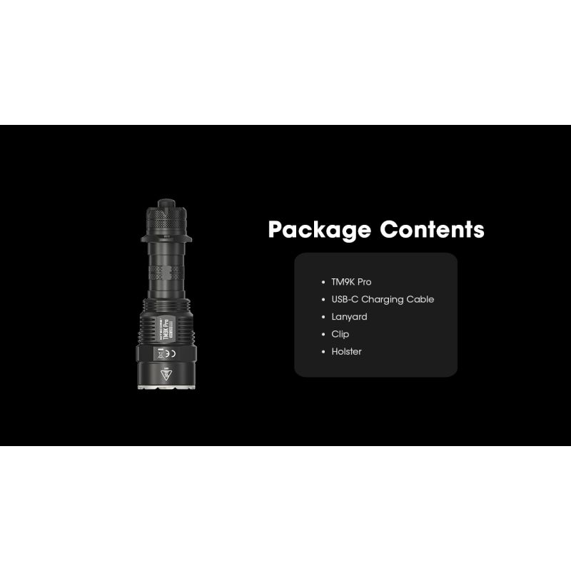 Lampe de poche Nitecore TM9K PRO 9900 lumens USB-C idéale recherche et sauvetage lampe haute performance