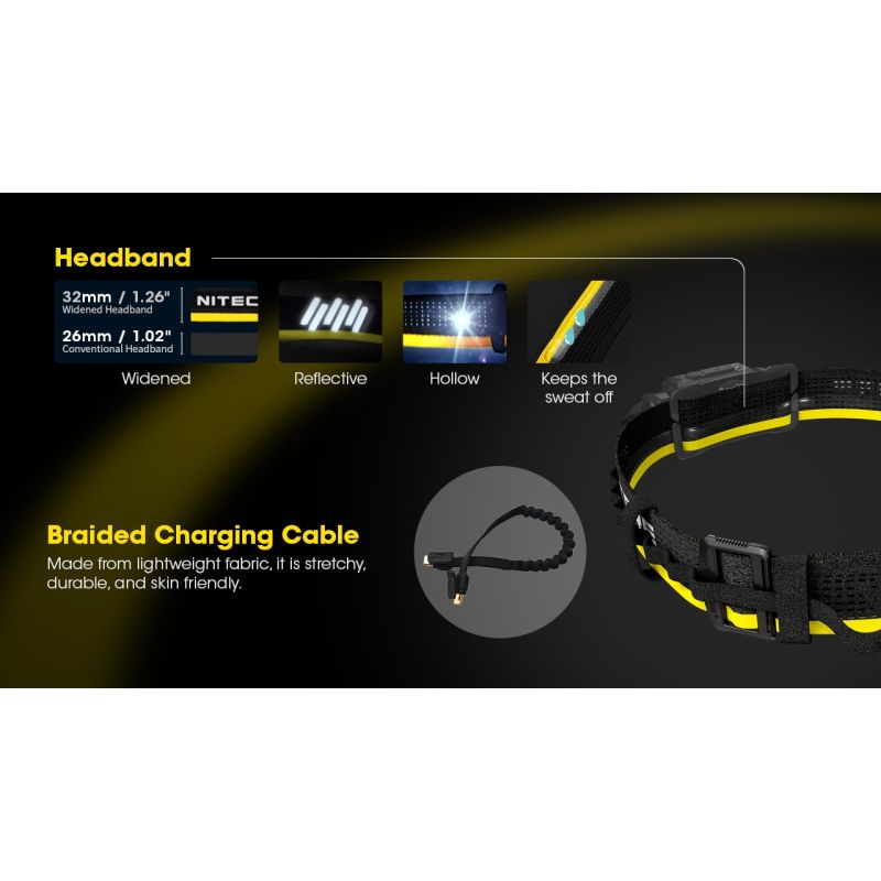 Nitecore Carbon Battery 6K Kit, Prolongateur Autonomie Lampe Frontale NU40-HC65 UHE, étanche IP68.