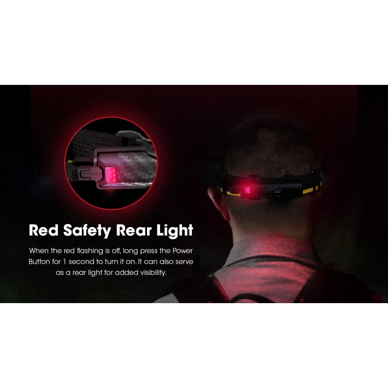 Nitecore Carbon Battery 6K Kit, Prolongateur Autonomie Lampe Frontale NU40-HC65 UHE, étanche IP68.