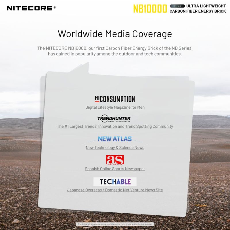 Nitecore NB10000 Gen II banque d'alimentation ultra-fine 10000mAh USB-C charge rapide QC accessoire de voyage