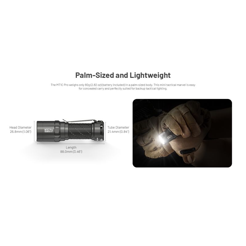 Nitecore MT1C Pro lampe de poche EDC compacte 1000 lumens visibilité longue portée équipement de camping durable