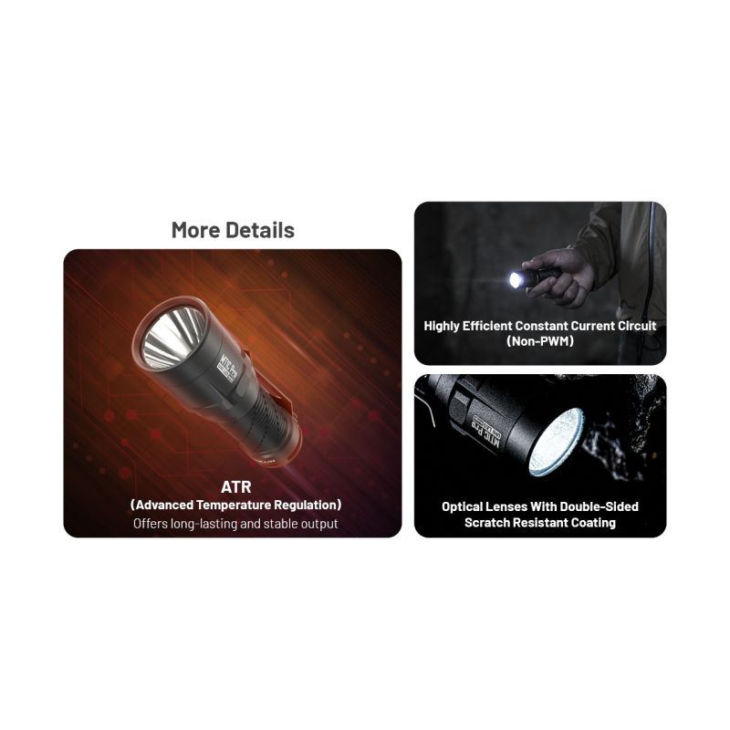 Nitecore MT1C Pro lampe de poche EDC compacte 1000 lumens visibilité longue portée équipement de camping durable