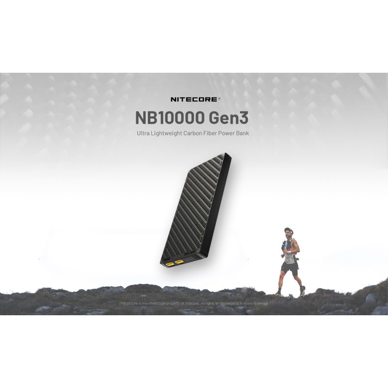 Nitecore NB10000 Gen III batterie externe ultra-mince 10,000mAh charge rapide ports USB-C style de vie mobile