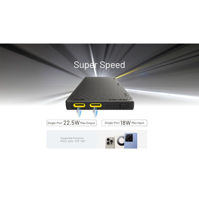 Nitecore NB10000 Gen III batterie externe ultra-mince 10,000mAh charge rapide ports USB-C style de vie mobile