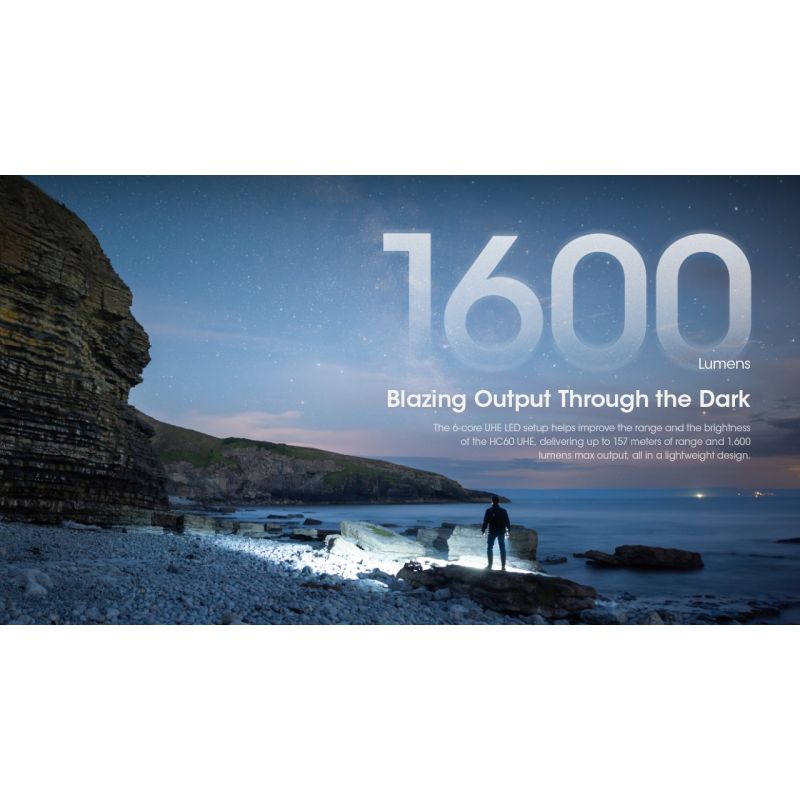 Lampe frontale rechargeable Nitecore HC60 UHE 1600 lumens 