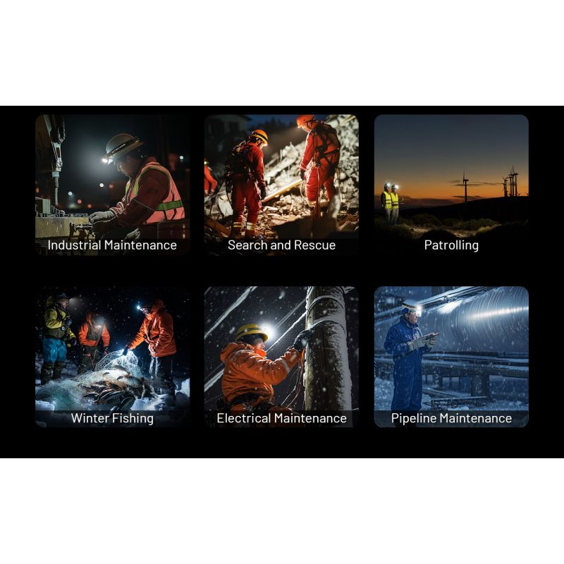 Lampe frontale NITECORE HU2000 2000 lumens LED rechargeable USB-C pour éclairage professionnel et activités extérieures