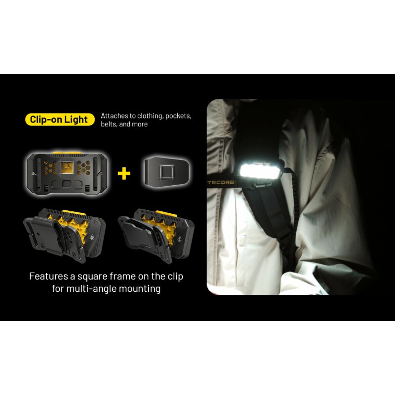 Lampe frontale NITECORE HU2000 2000 lumens LED rechargeable USB-C pour éclairage professionnel et activités extérieures