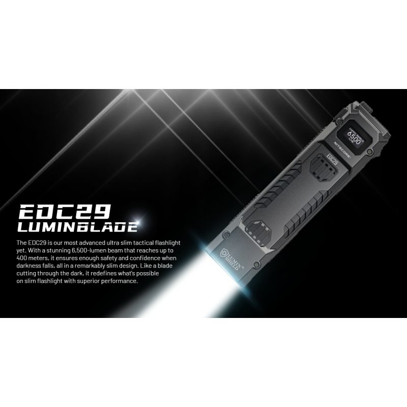 Lampe de poche NITECORE EDC29 6500 lumens rechargeable USB-C lampe de tous les jours visibilité longue portée