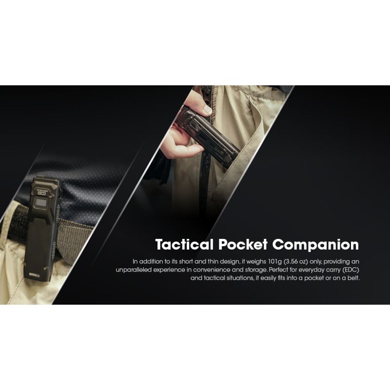 Lampe torche LED NITECORE EDC23 puissante 2500 lumens rechargeable USB-C écran OLED pour randonnée et usage quotidien