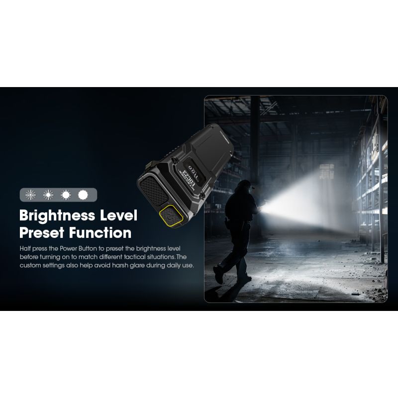 Lampe torche LED NITECORE EDC23 puissante 2500 lumens rechargeable USB-C écran OLED pour randonnée et usage quotidien