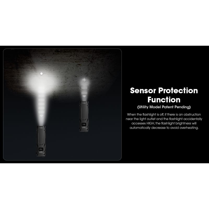 Lampe torche LED NITECORE EDC23 puissante 2500 lumens rechargeable USB-C écran OLED pour randonnée et usage quotidien