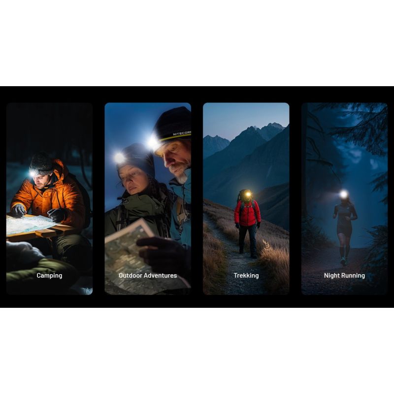 Lampe frontale NITECORE NU25 MCT 400 lumens LED rechargeable USB-C éclairage extérieur et faisceau double