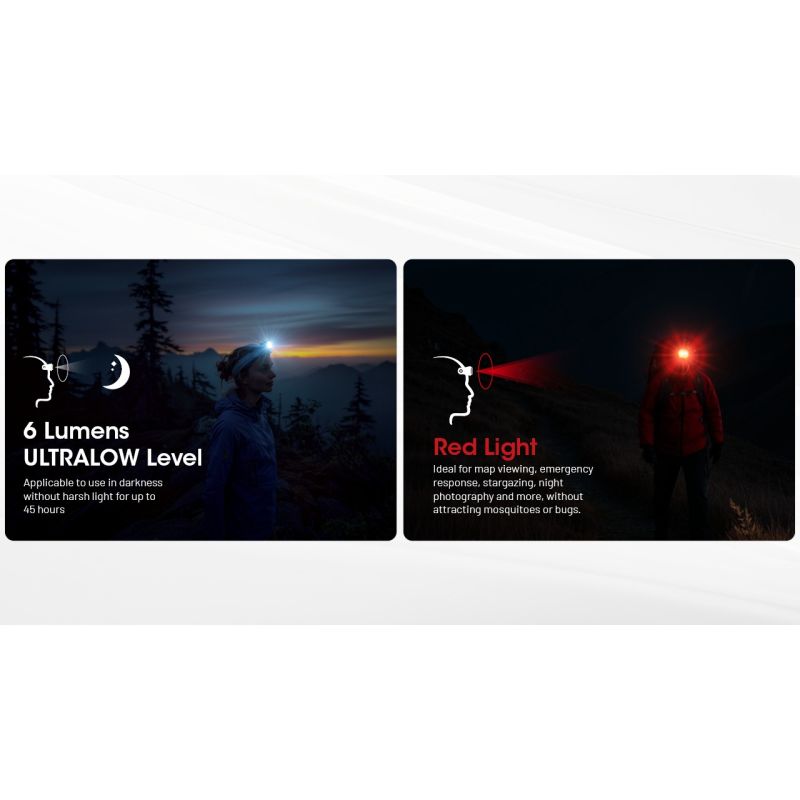 NITECORE NU25 MCT UL Lampe Frontale 400 Lumens Rechargeable USB-C Lampe de Randonnée et Camping Polyvalente et Légère