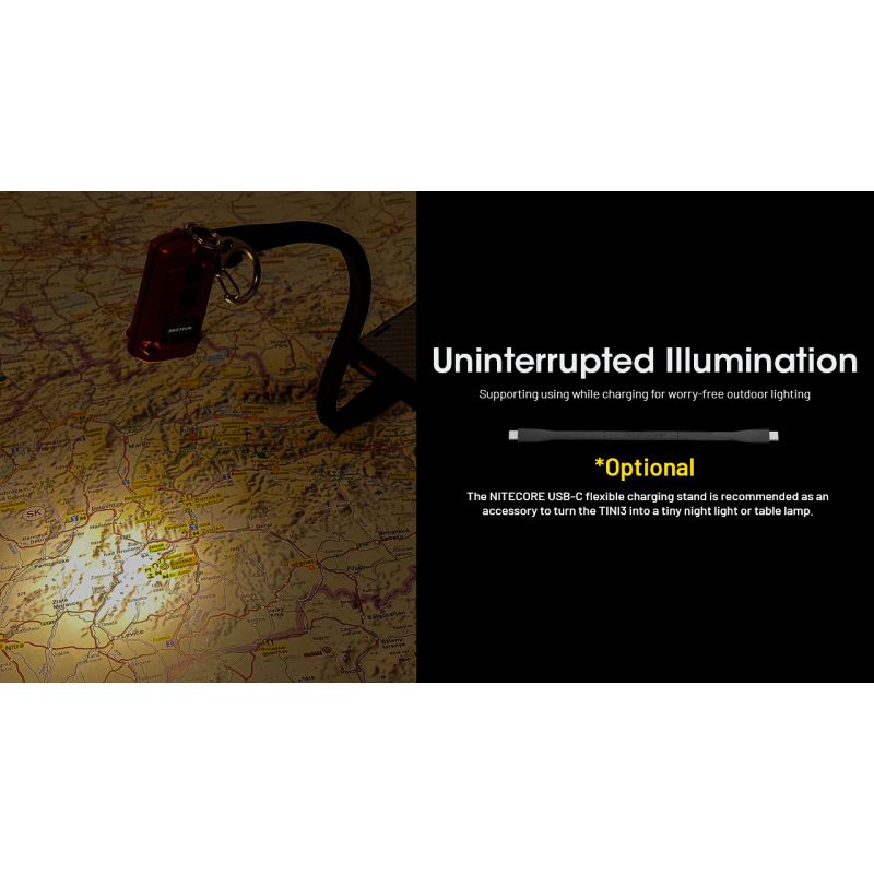 NITECORE TINI3 Lampe Porte-Clés 600 Lumens Ultra-Compacte Rechargeable pour Éclairage Quotidien et Exploration