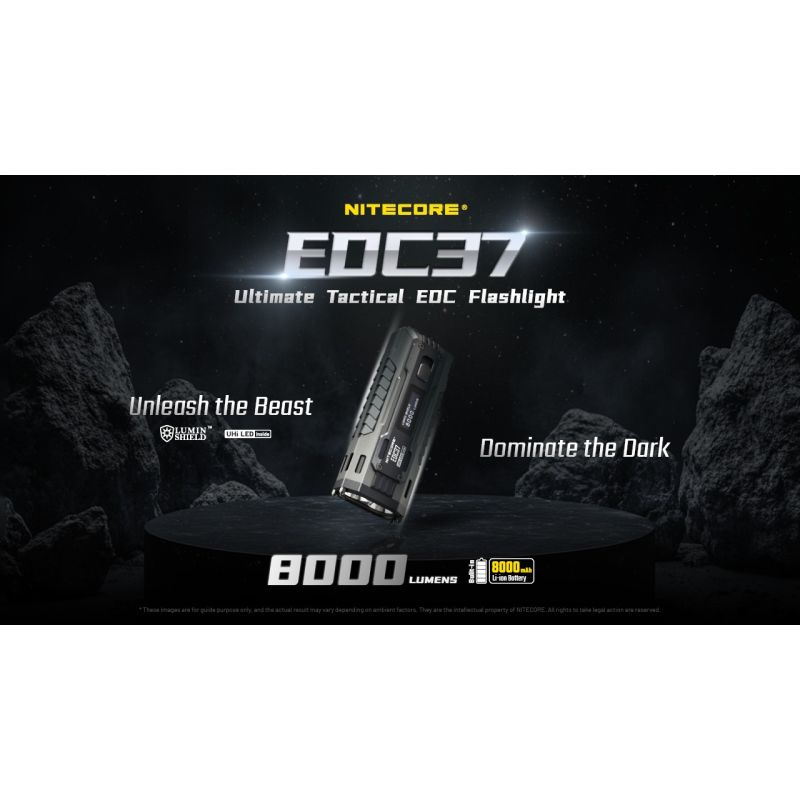 NITECORE EDC37 8000LM USB-C Lampe de Poche Rechargeable - Ultraluminosité & EDC Tactique