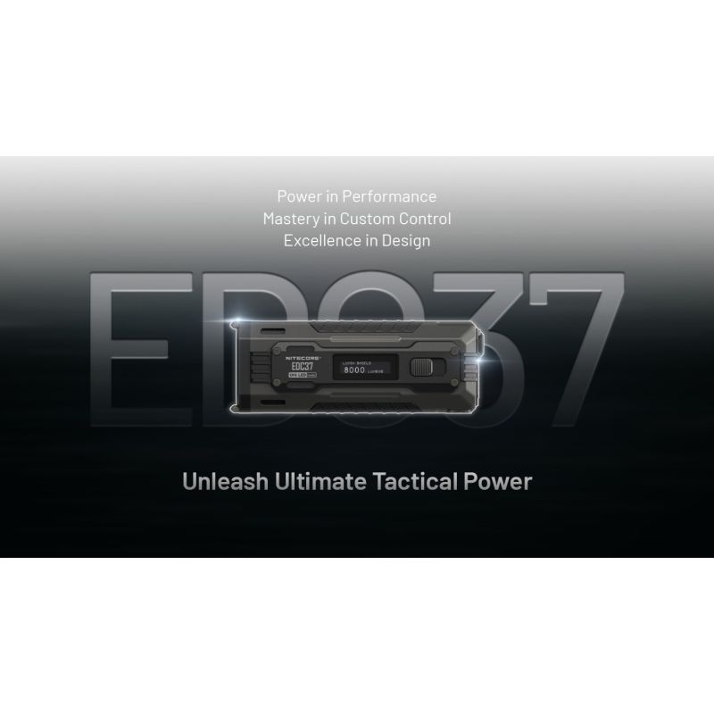 NITECORE EDC37 8000LM USB-C Lampe de Poche Rechargeable - Ultraluminosité & EDC Tactique