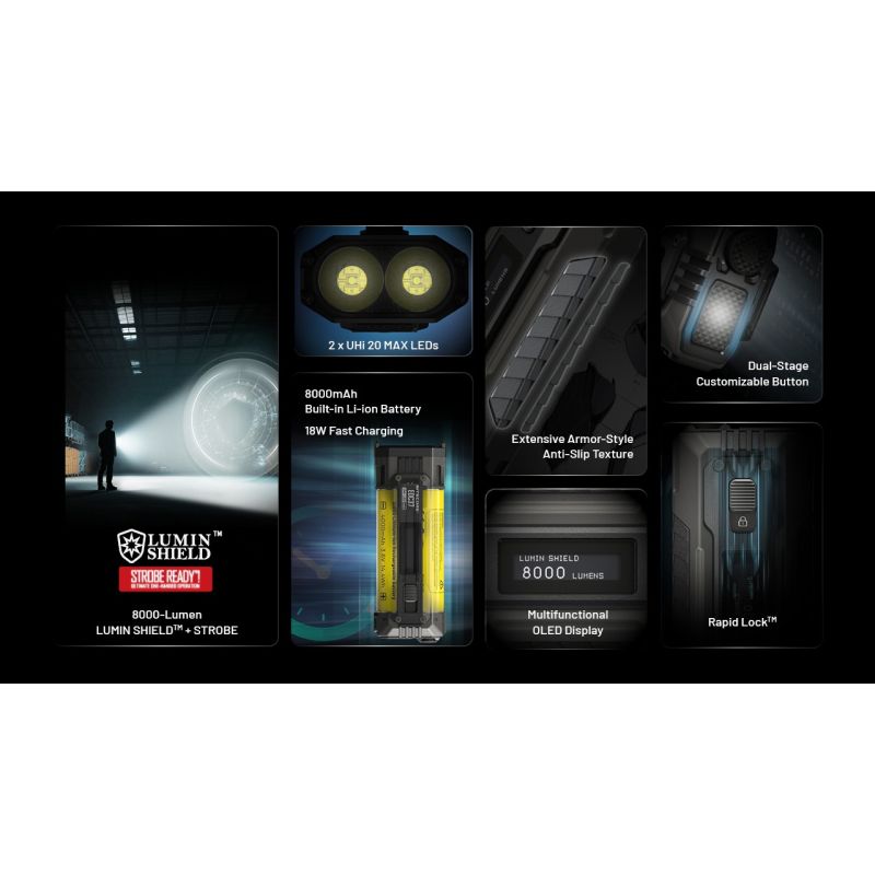 NITECORE EDC37 8000LM USB-C Lampe de Poche Rechargeable - Ultraluminosité & EDC Tactique