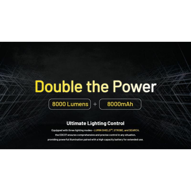 NITECORE EDC37 8000LM USB-C Lampe de Poche Rechargeable - Ultraluminosité & EDC Tactique
