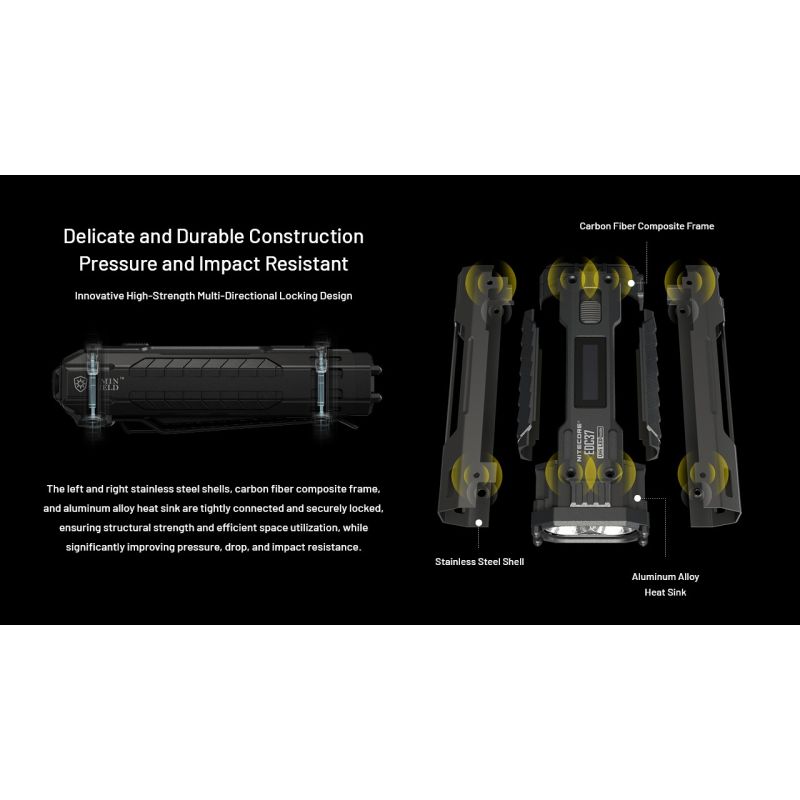 NITECORE EDC37 8000LM USB-C Lampe de Poche Rechargeable - Ultraluminosité & EDC Tactique