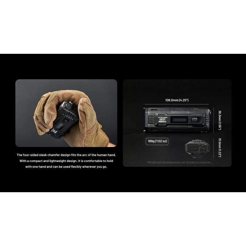 NITECORE EDC37 8000LM USB-C Lampe de Poche Rechargeable - Ultraluminosité & EDC Tactique