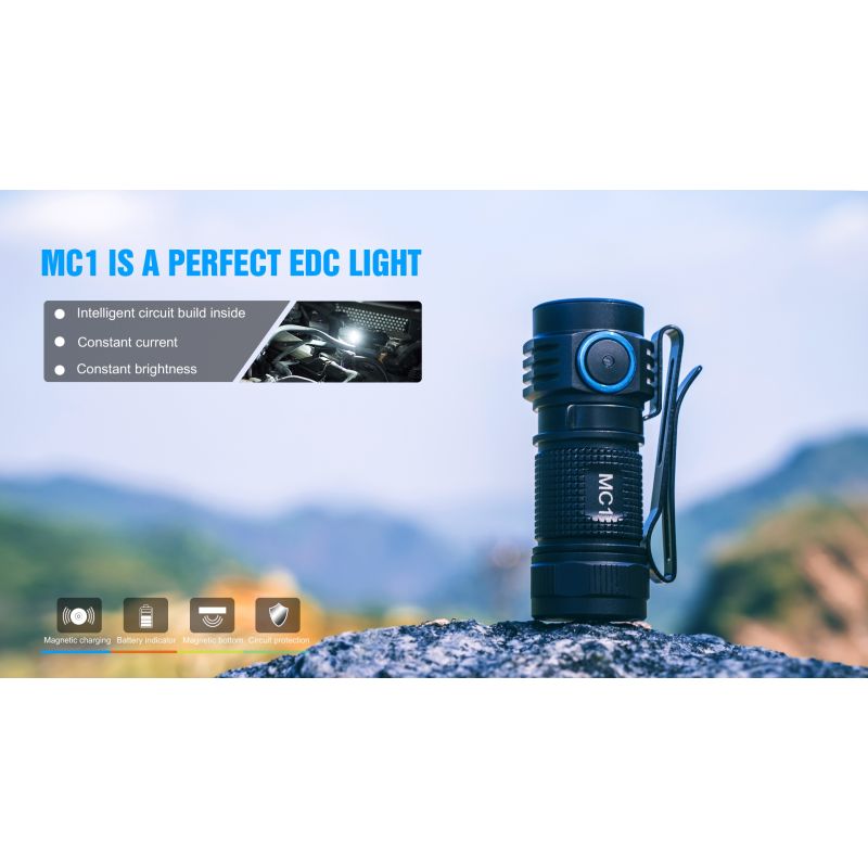 TrustFire MC1 Baton 1000 lumens lampe de poche compacte rechargeable ultra-légère chargement magnétique