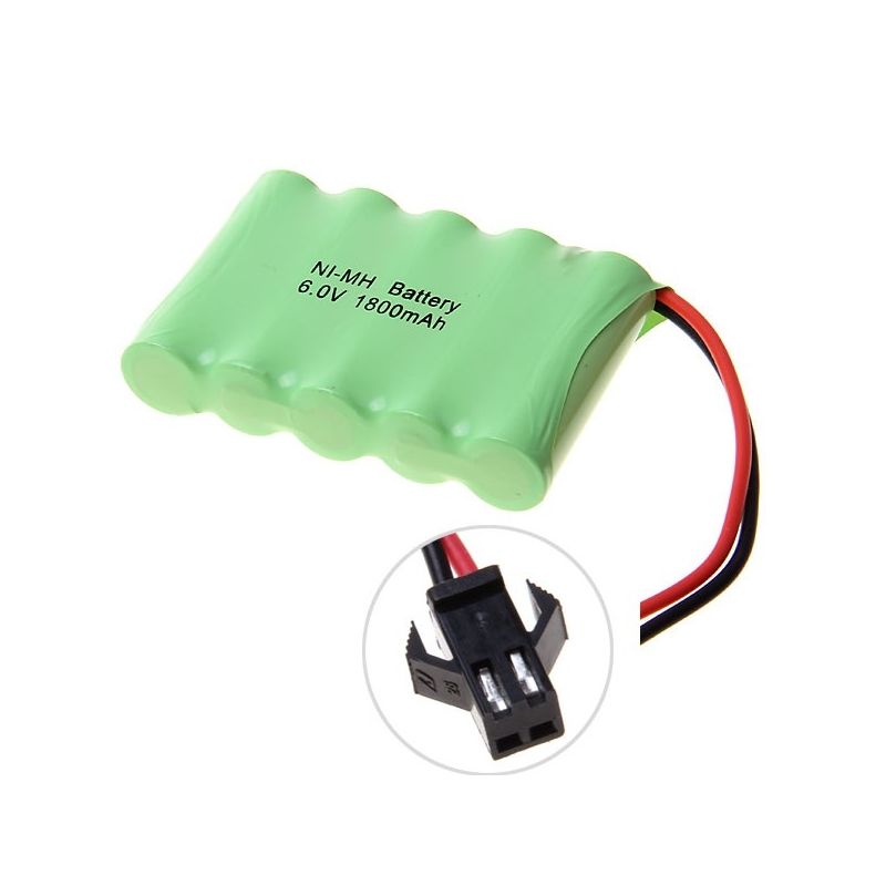 Pile Ni-MH AA 1800mAh 6V Grande Batterie SM Rechargeable pour Jouet Voiture, Modèle Avion - 5 Pièces