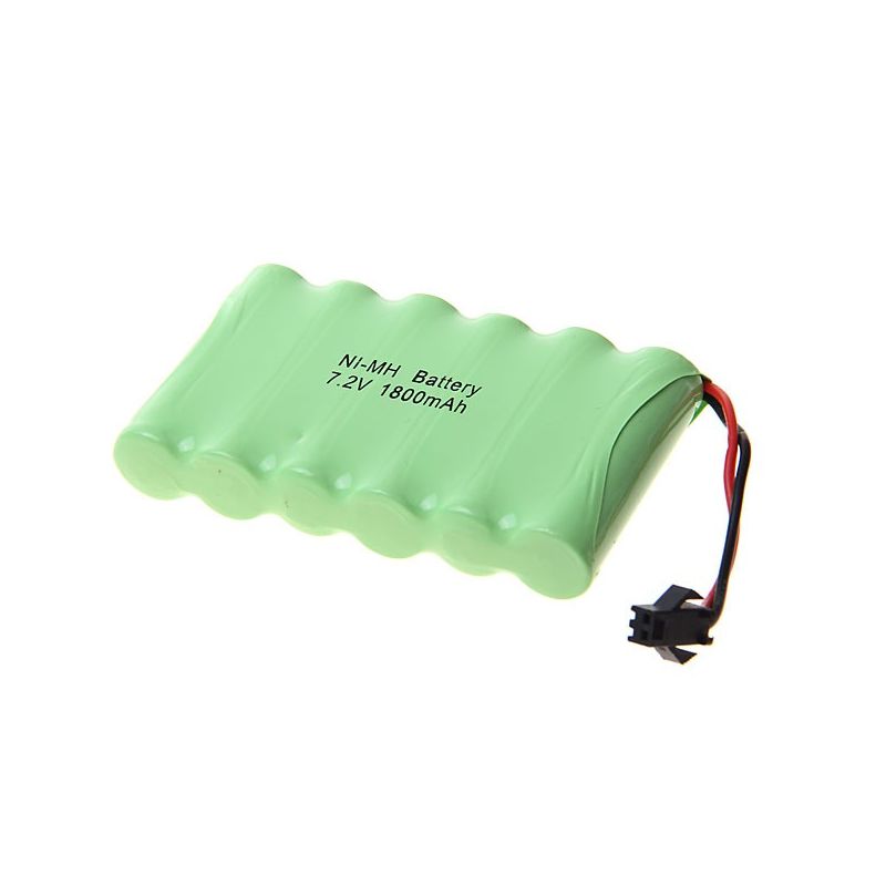 6pcs Batterie Rechargeable NI-MH AA 7.2V 1800mAh pour Jouets RC, Modèles Voitures Avions Bateaux, Longue Durée, Connecteur SM