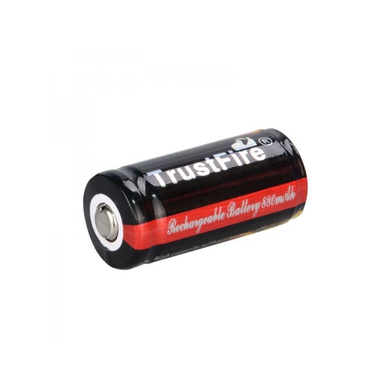 Batterie TrustFire 16340 CR123A rechargeable 3.7V Li-ion protégée écologique alternative aux jetables
