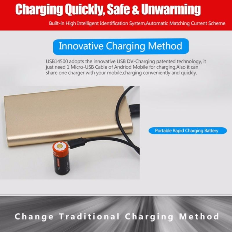 Batterie Li-ion rechargeable 16340 650mAh écologique pour appareils portables durable et économique