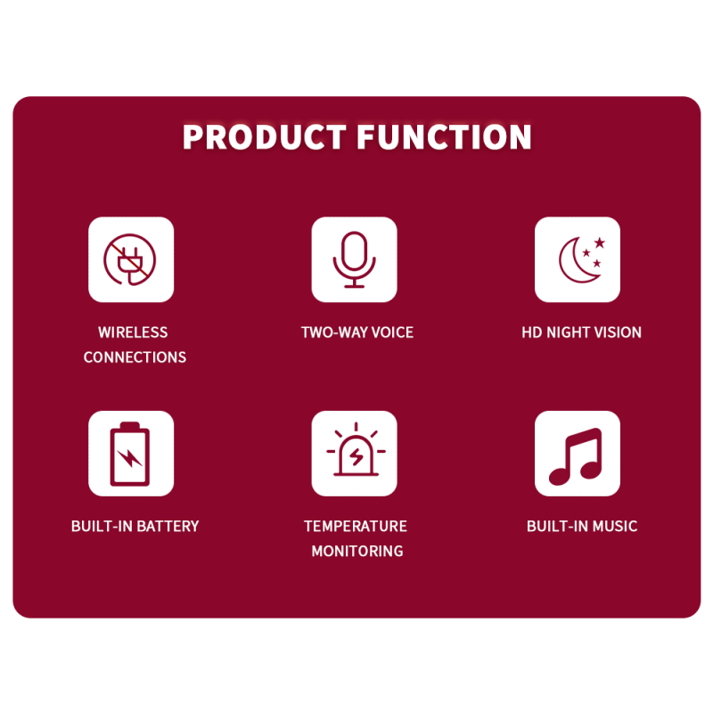 VB601 moniteur vidéo sans fil 2.4G avec caméra de sécurité couleur audio bidirectionnel et vision nocturne